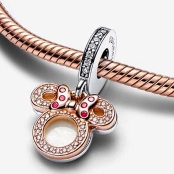 New Disney Minnie Mouse Silhouette Double Dangle Charm - Picture 5 of 8